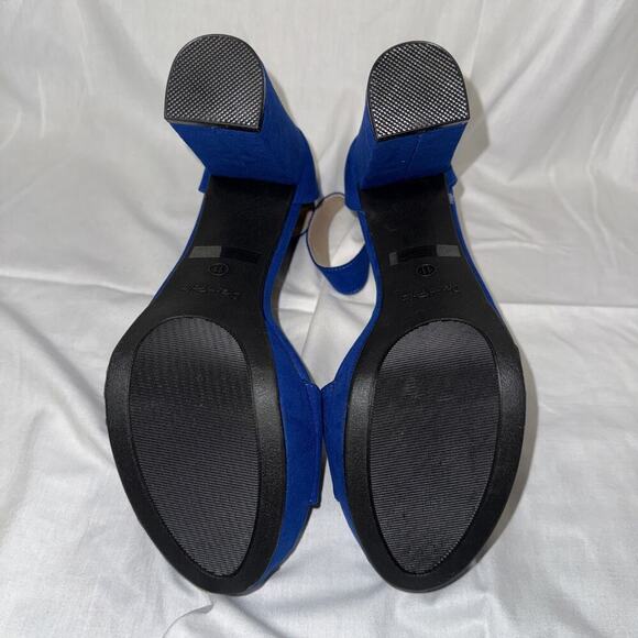 NEW! DREAM PAIRS Women's Hi-Lo Open Toe Dress Heels Pump Sandal Size 11, Blue - Picture 6 of 11